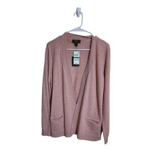 Charter Club Sweater Women L Pink Luxury Cashmere Cardigan Preppy Office Career